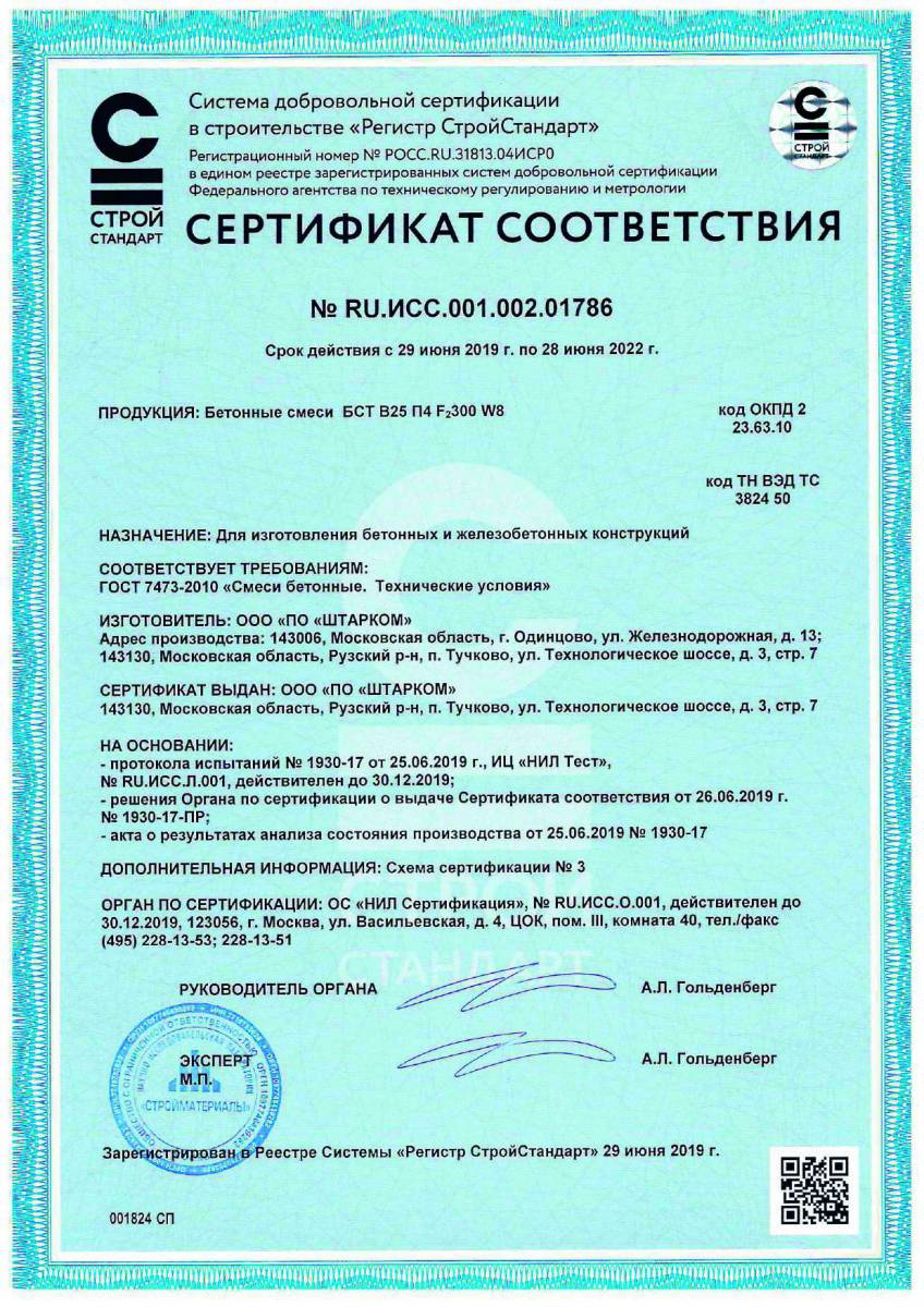 Сертификат соответствия № RU.ИСС.001.002.01786